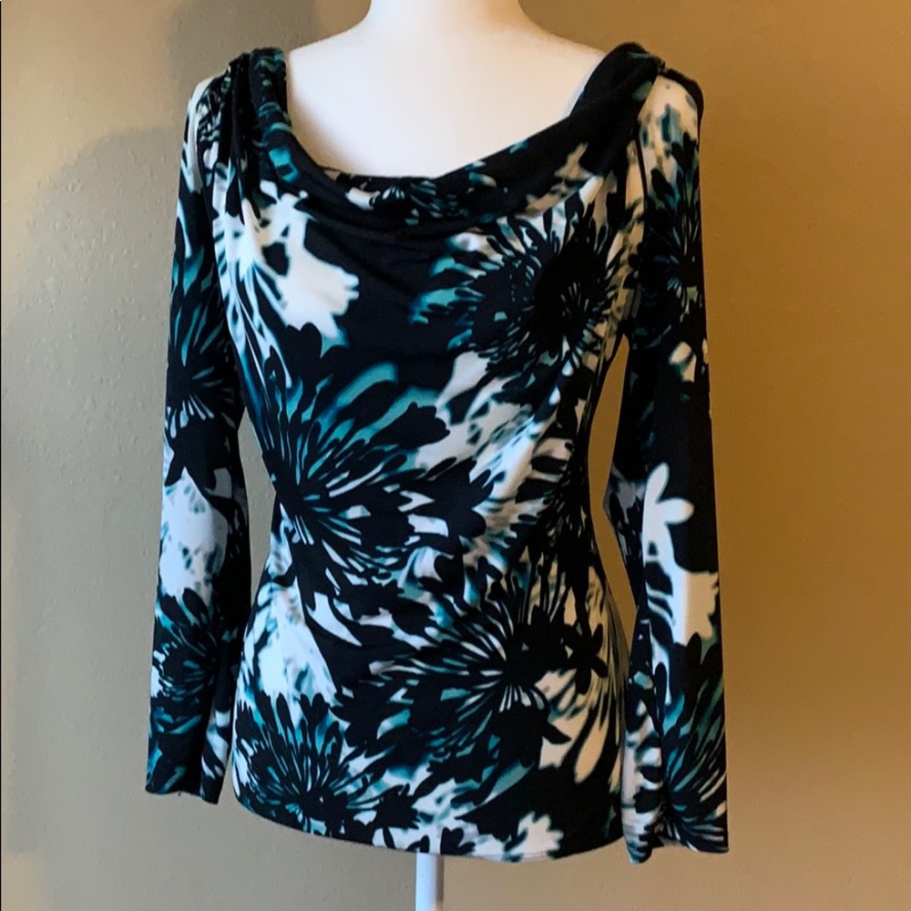 WORTHINGTON STRETCH WATER COLOR BLOUSE